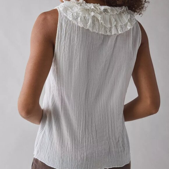 Kimchi Blue Clara Cascading Ruffle Tie-Front Tank Top - Picture 2 of 4